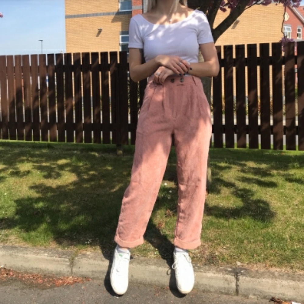 Topshop Corduroy Peg Trousers